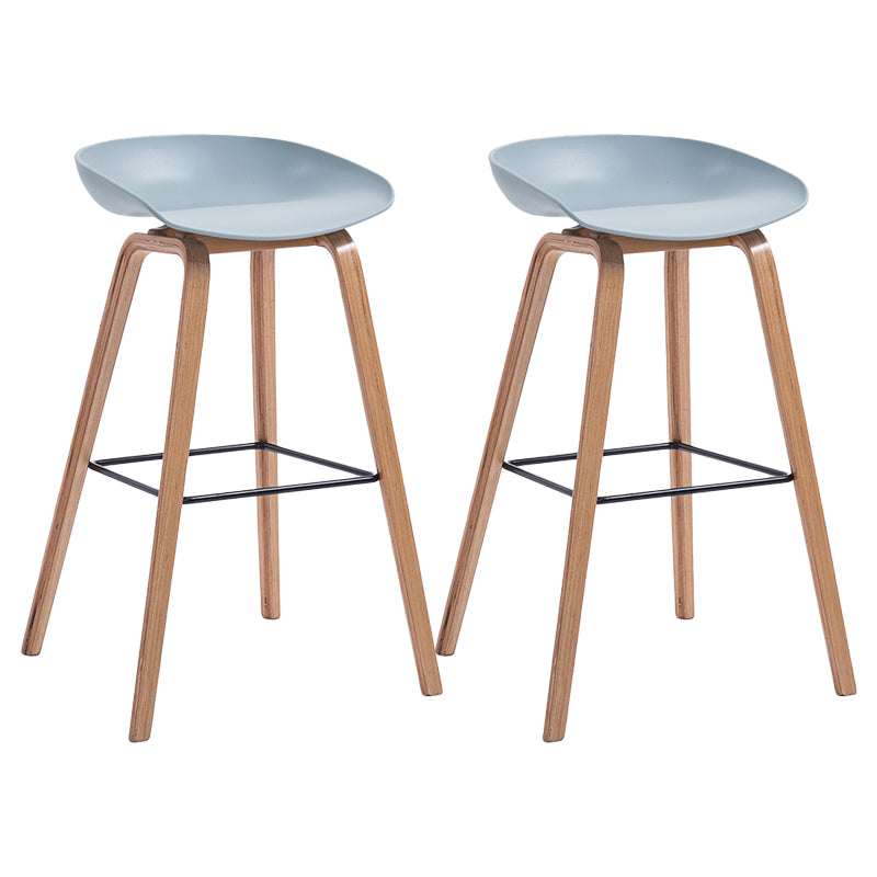Contemporary Wood Stool Backrest Counter Plastic Counter Stool in Matte Finish for Indoor
