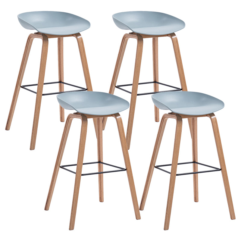 Contemporary Wood Stool Backrest Counter Plastic Counter Stool in Matte Finish for Indoor
