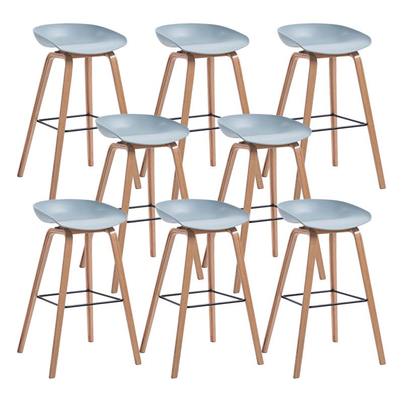 Contemporary Wood Stool Backrest Counter Plastic Counter Stool in Matte Finish for Indoor