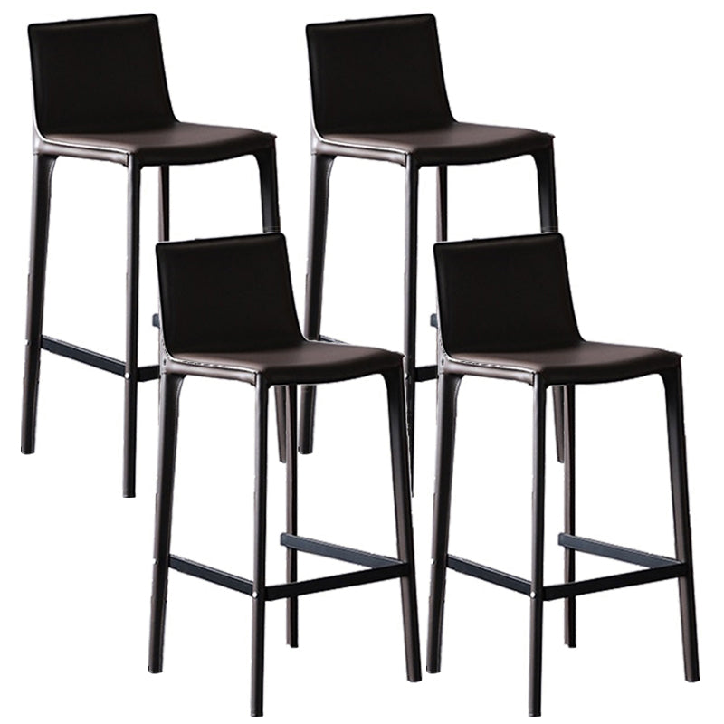 Scandinavian Leather Counter Stools Metal Bar Stool for Home Use
