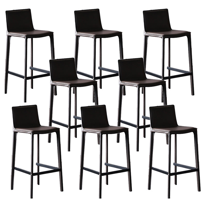 Scandinavian Leather Counter Stools Metal Bar Stool for Home Use