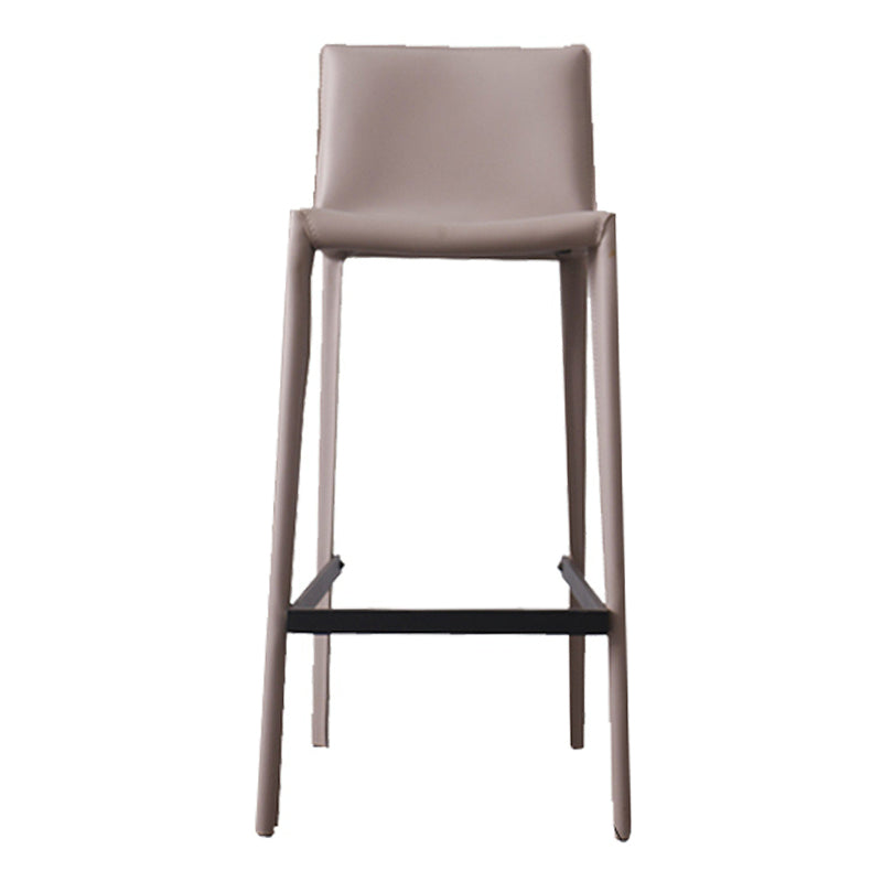 Scandinavian Leather Counter Stools Metal Bar Stool for Home Use