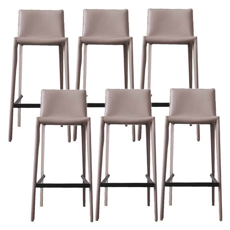 Scandinavian Leather Counter Stools Metal Bar Stool for Home Use