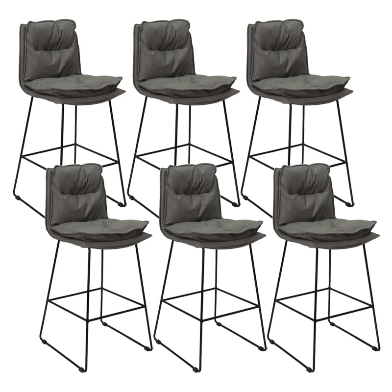 Contemporary Metal Barstool Fabric Counter Stool in Matte Finish for Indoor