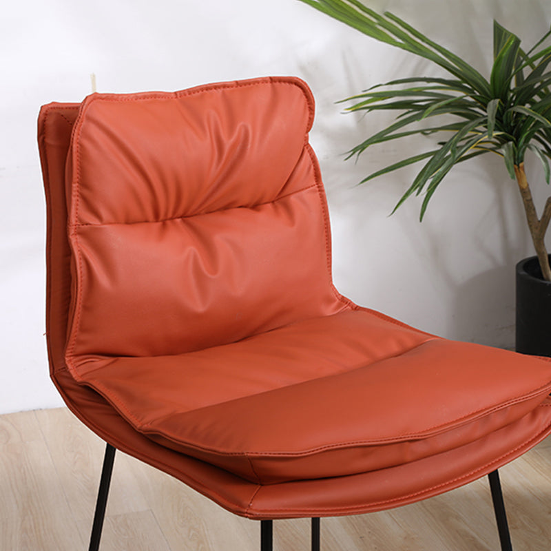 Contemporary Metal Barstool Fabric Counter Stool in Matte Finish for Indoor