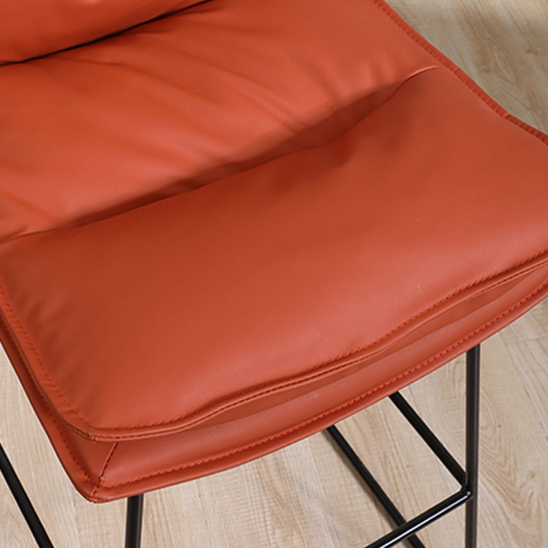 Contemporary Metal Barstool Fabric Counter Stool in Matte Finish for Indoor