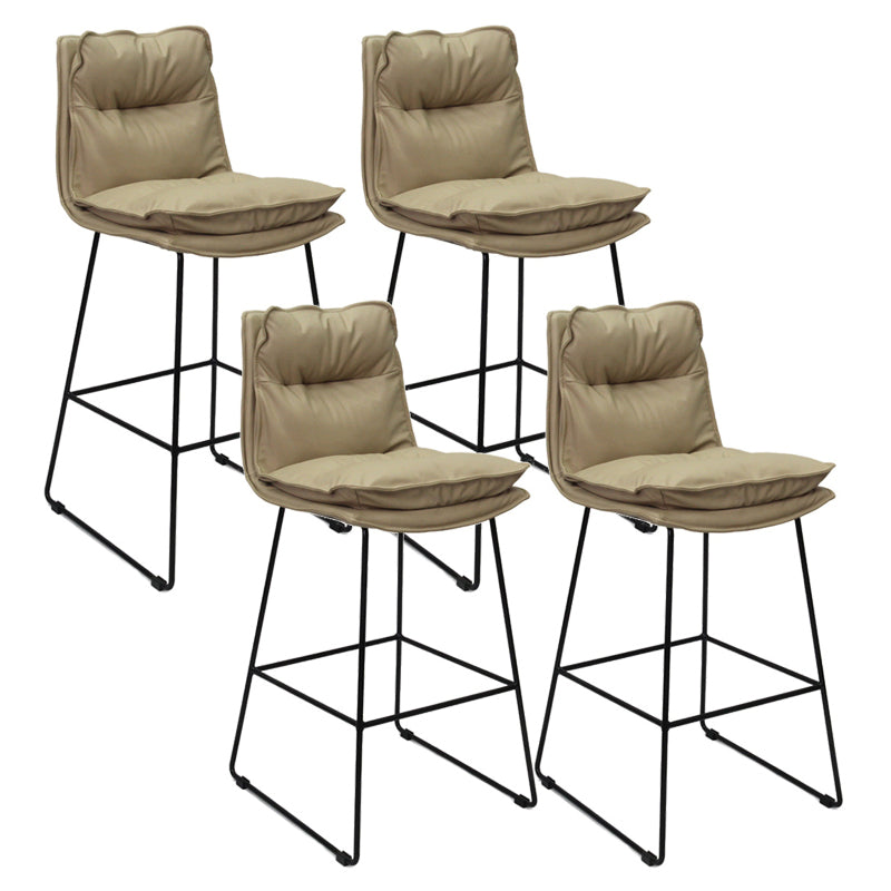 Contemporary Metal Barstool Fabric Counter Stool in Matte Finish for Indoor