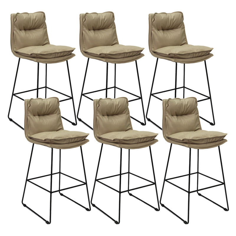 Contemporary Metal Barstool Fabric Counter Stool in Matte Finish for Indoor