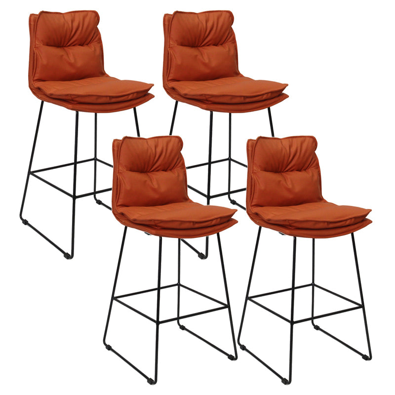 Contemporary Metal Barstool Fabric Counter Stool in Matte Finish for Indoor