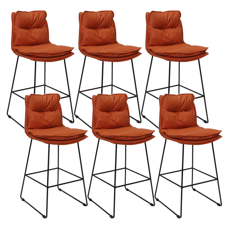 Contemporary Metal Barstool Fabric Counter Stool in Matte Finish for Indoor