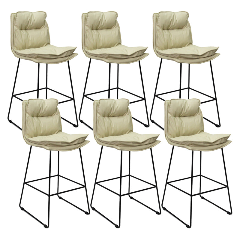 Contemporary Metal Barstool Fabric Counter Stool in Matte Finish for Indoor