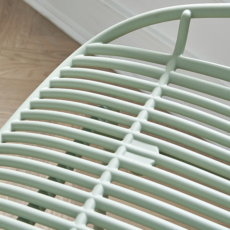 Modern Plastic Contoured Seat Iron Base Footrest Stool for Living Room