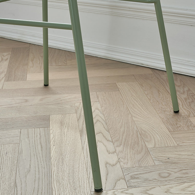 Modern Plastic Contoured Seat Iron Base Footrest Stool for Living Room