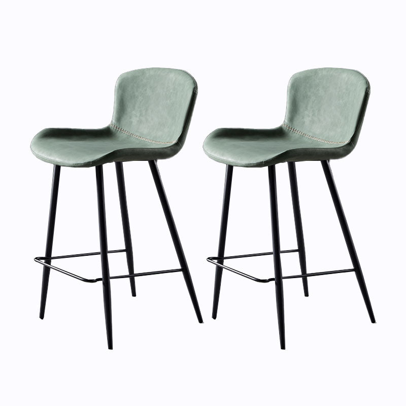 Scandinavian Bucket Backless Stool Leather Upholstered Counter Stool