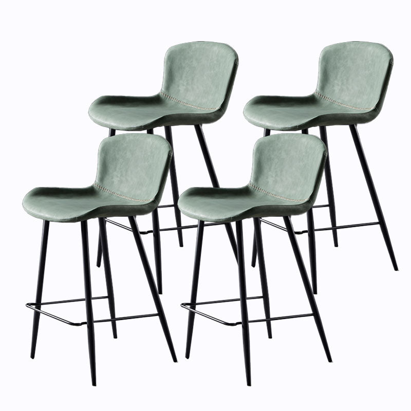 Scandinavian Bucket Backless Stool Leather Upholstered Counter Stool