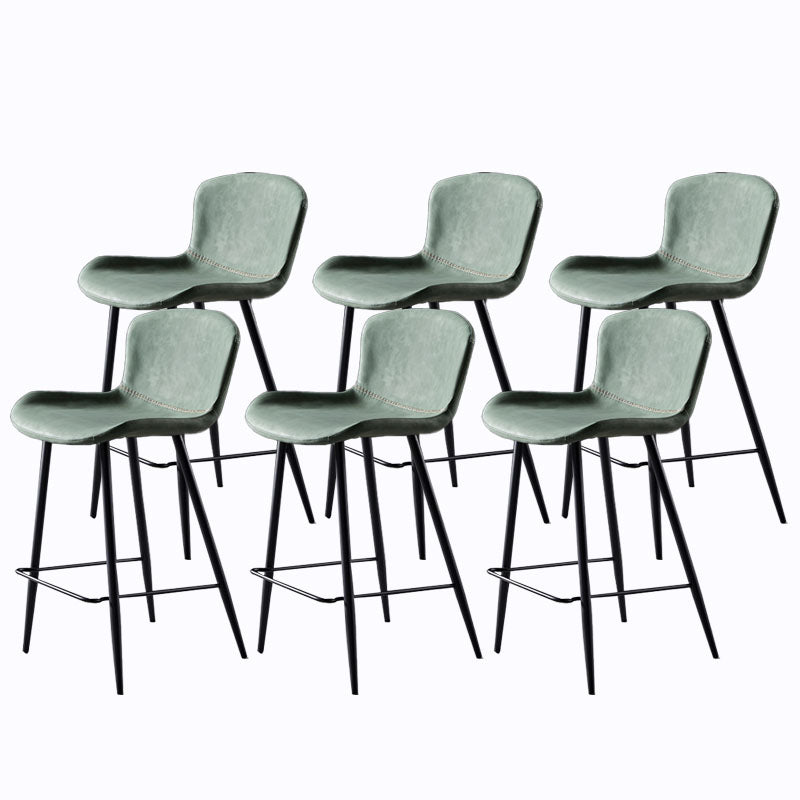 Scandinavian Bucket Backless Stool Leather Upholstered Counter Stool