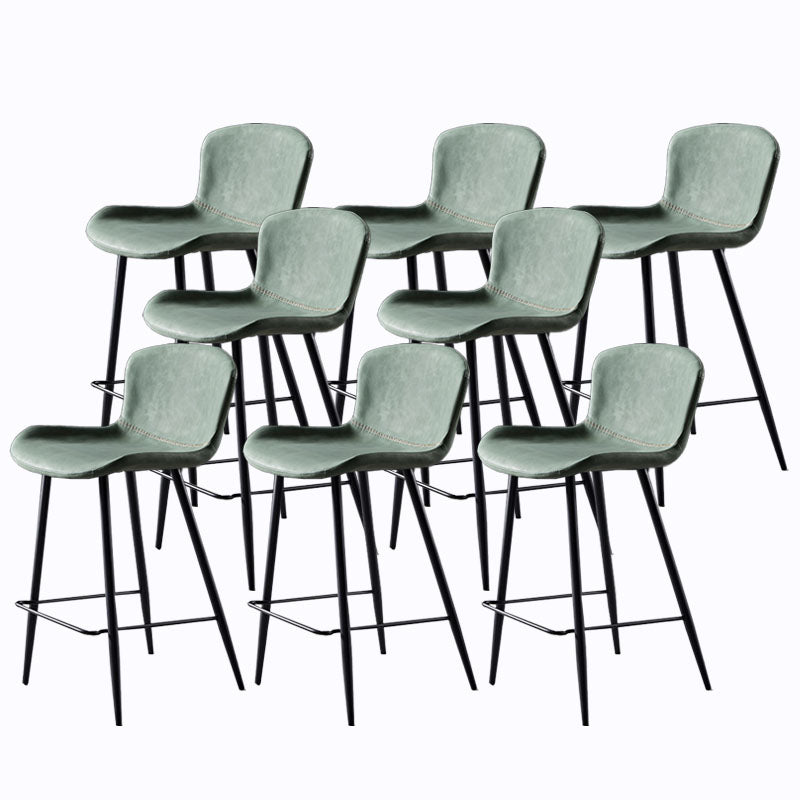 Scandinavian Bucket Backless Stool Leather Upholstered Counter Stool