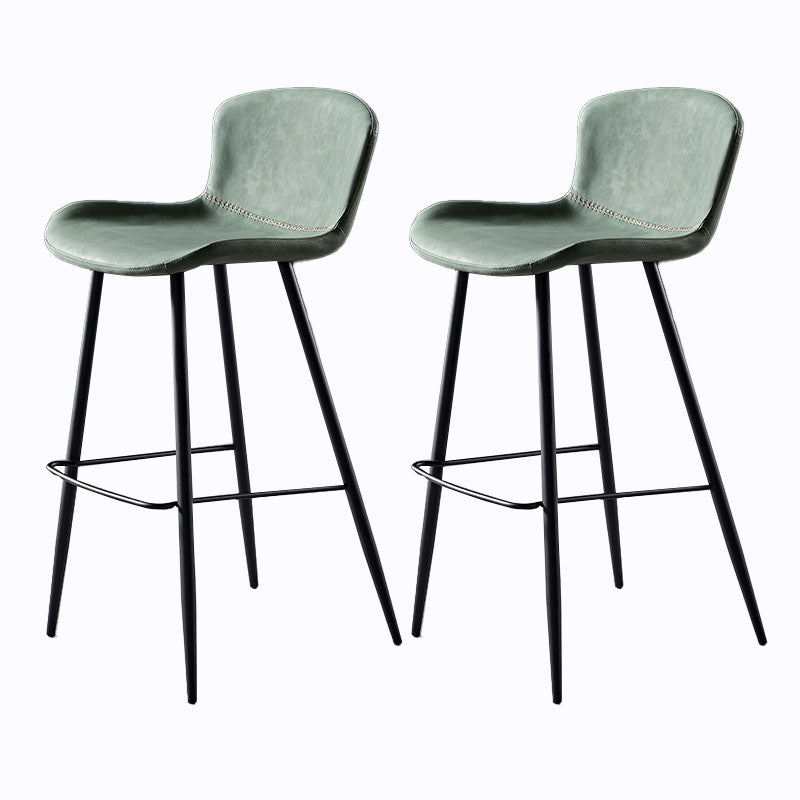 Scandinavian Bucket Backless Stool Leather Upholstered Counter Stool