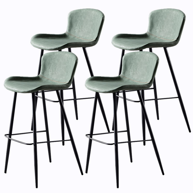 Scandinavian Bucket Backless Stool Leather Upholstered Counter Stool