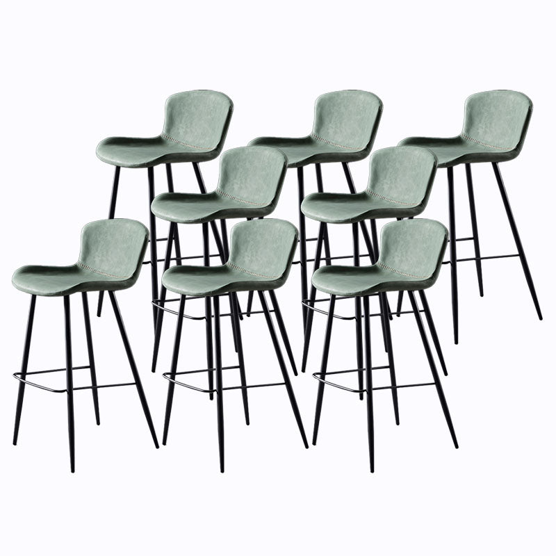 Scandinavian Bucket Backless Stool Leather Upholstered Counter Stool