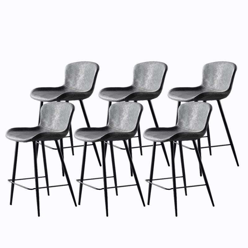 Scandinavian Bucket Backless Stool Leather Upholstered Counter Stool