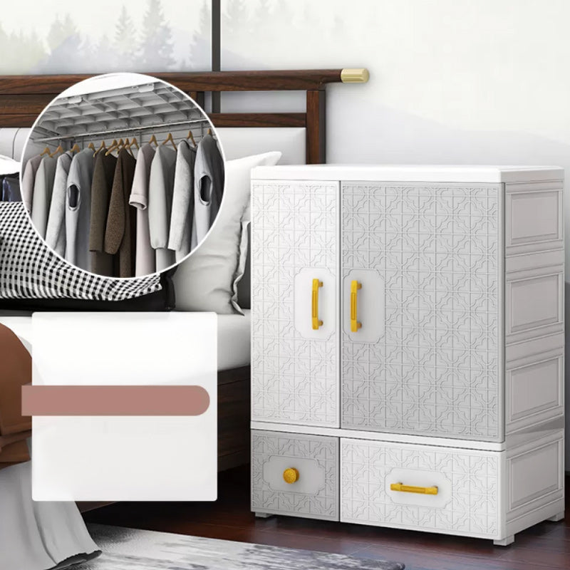 Contemporary Style Wardrobe Armoire Plastic Bedroom Wardrobe Cabinet