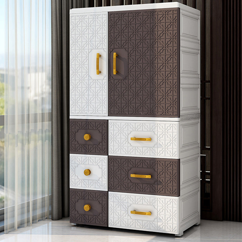 Contemporary Style Wardrobe Armoire Plastic Bedroom Wardrobe Cabinet