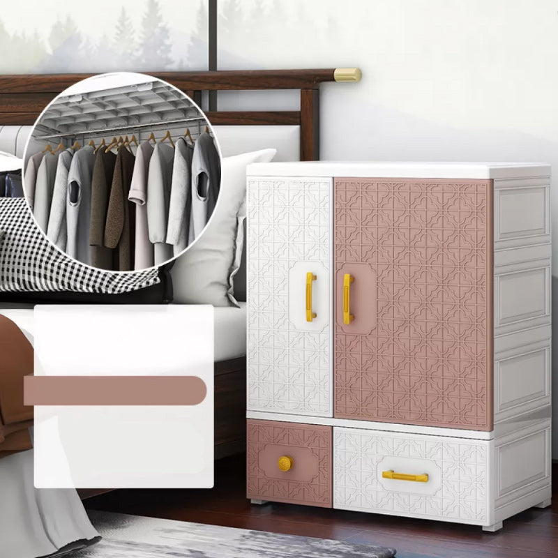 Contemporary Style Wardrobe Armoire Plastic Bedroom Wardrobe Cabinet