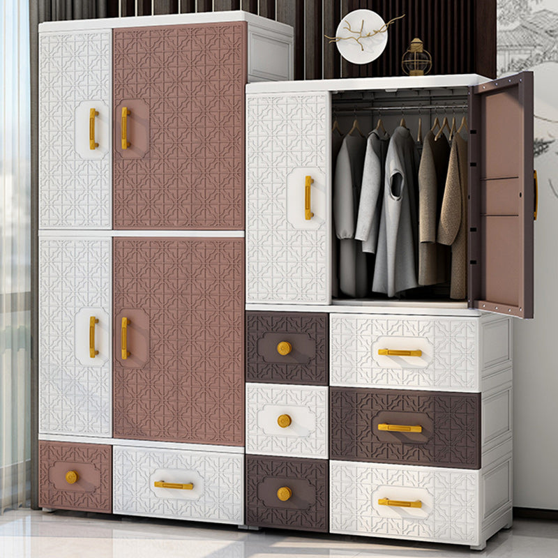 Contemporary Style Wardrobe Armoire Plastic Bedroom Wardrobe Cabinet