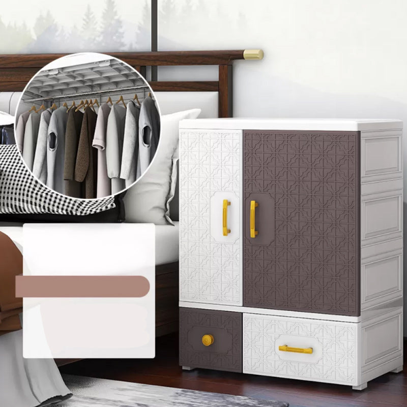 Contemporary Style Wardrobe Armoire Plastic Bedroom Wardrobe Cabinet