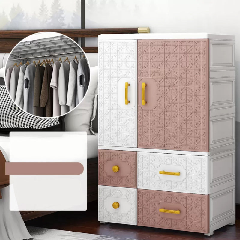 Contemporary Style Wardrobe Armoire Plastic Bedroom Wardrobe Cabinet