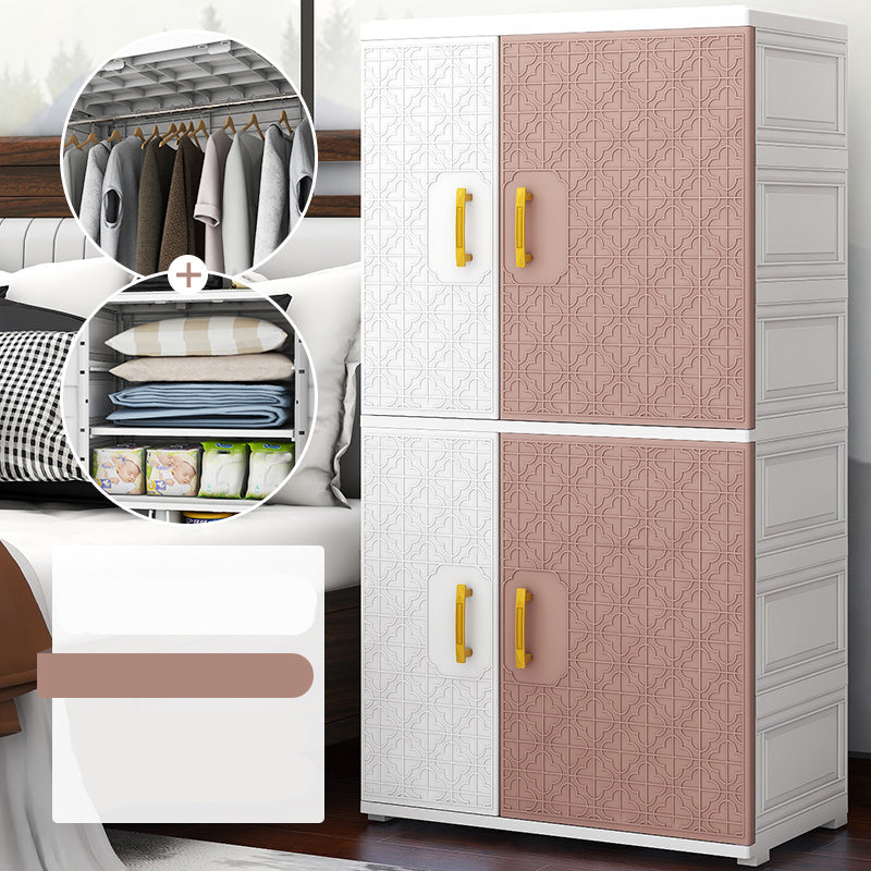 Contemporary Style Wardrobe Armoire Plastic Bedroom Wardrobe Cabinet