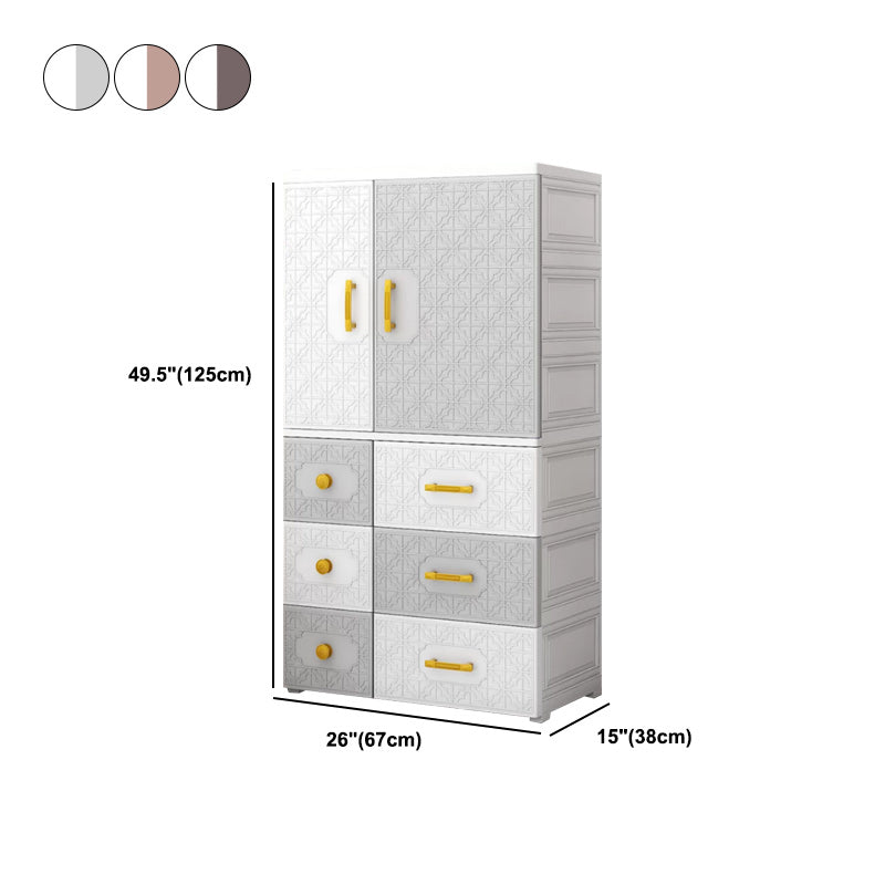 Contemporary Style Wardrobe Armoire Plastic Bedroom Wardrobe Cabinet