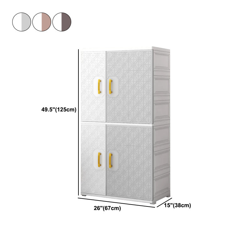 Contemporary Style Wardrobe Armoire Plastic Bedroom Wardrobe Cabinet