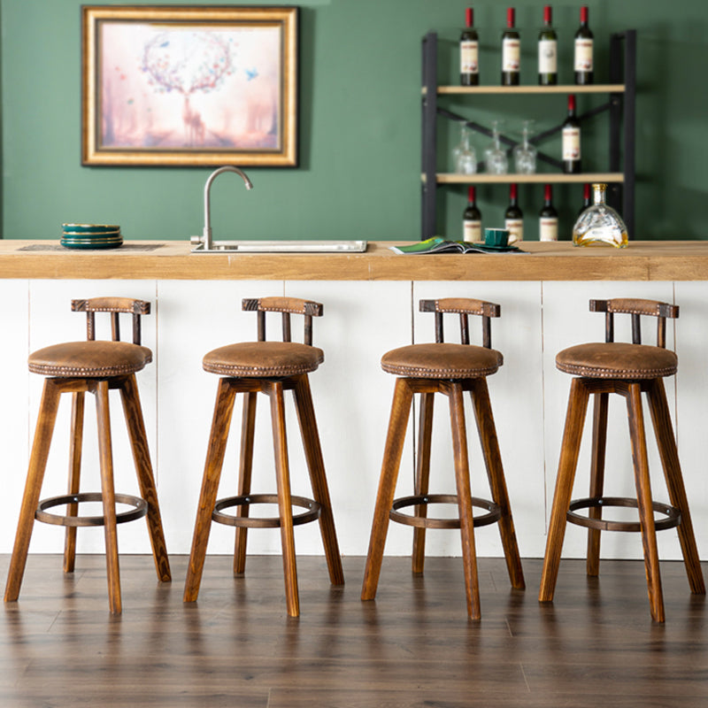 Modern Wooden Barstool Fabric Cushion in Matte Finish for Indoor
