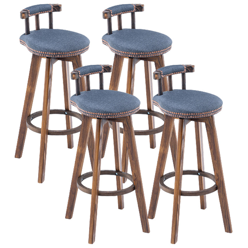 Modern Wooden Barstool Fabric Cushion in Matte Finish for Indoor