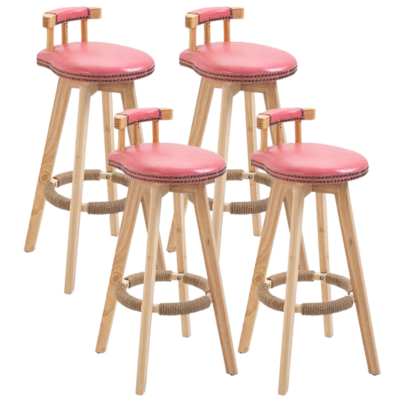 Modern Wooden Barstool Fabric Cushion in Matte Finish for Indoor