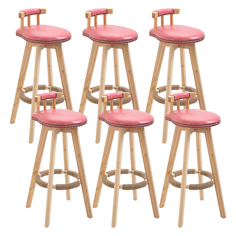 Modern Wooden Barstool Fabric Cushion in Matte Finish for Indoor