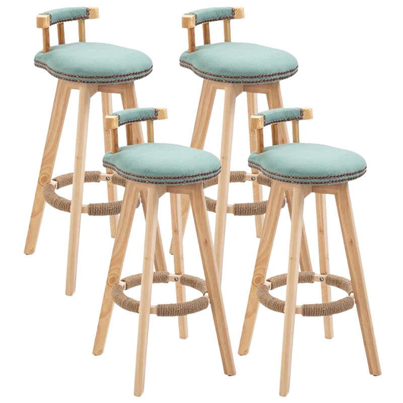 Modern Wooden Barstool Fabric Cushion in Matte Finish for Indoor