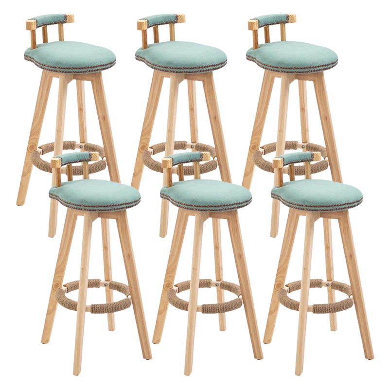 Modern Wooden Barstool Fabric Cushion in Matte Finish for Indoor