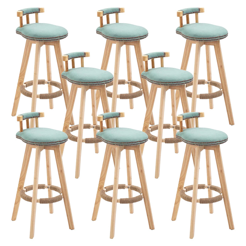 Modern Wooden Barstool Fabric Cushion in Matte Finish for Indoor