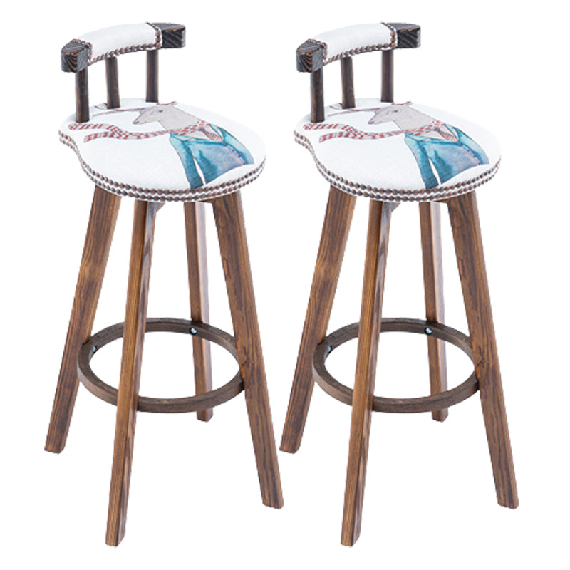 Modern Wooden Barstool Fabric Cushion in Matte Finish for Indoor