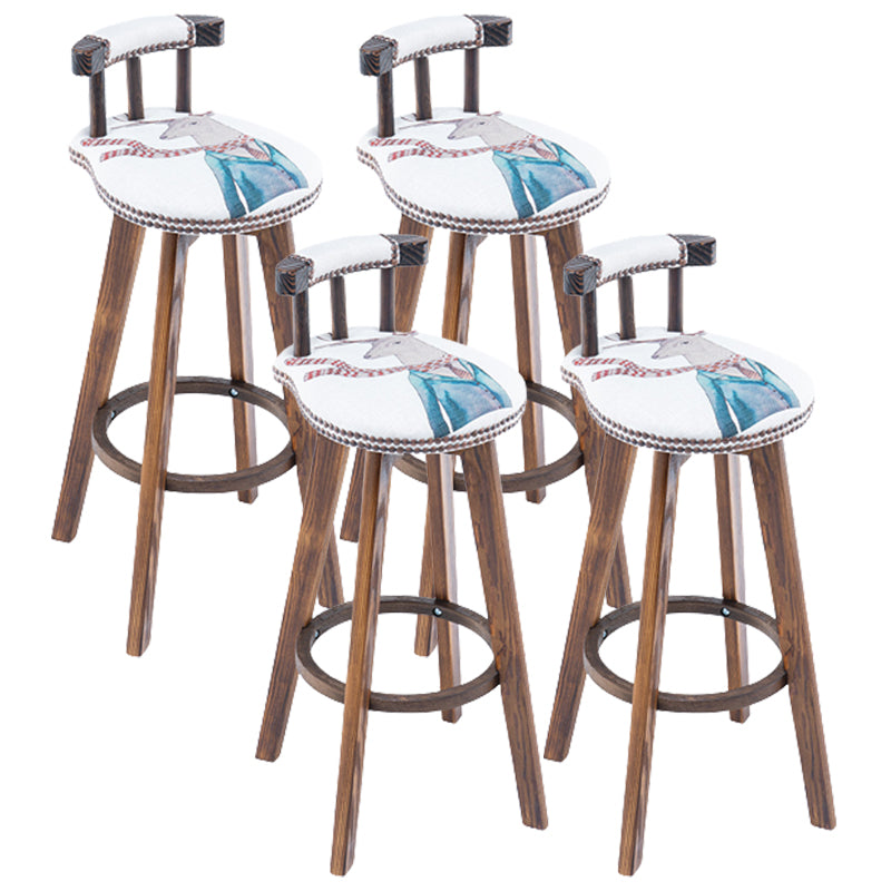 Modern Wooden Barstool Fabric Cushion in Matte Finish for Indoor