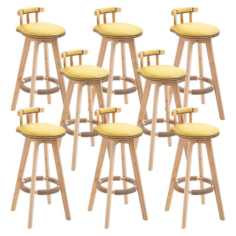 Modern Wooden Barstool Fabric Cushion in Matte Finish for Indoor
