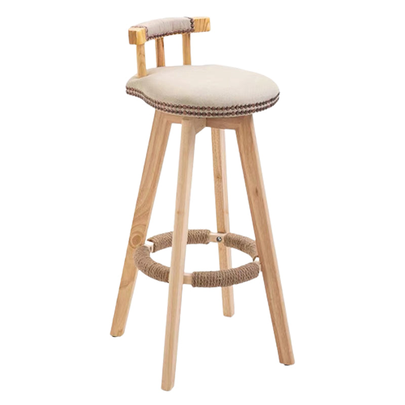 Modern Wooden Barstool Fabric Cushion in Matte Finish for Indoor