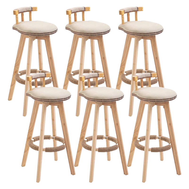 Modern Wooden Barstool Fabric Cushion in Matte Finish for Indoor
