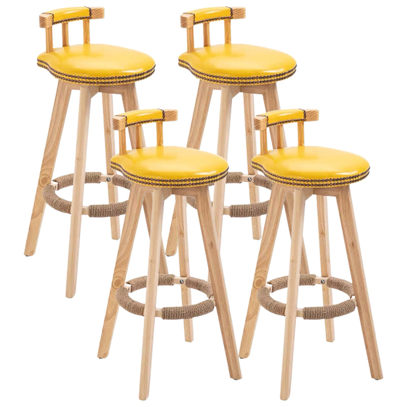 Modern Wooden Barstool Fabric Cushion in Matte Finish for Indoor