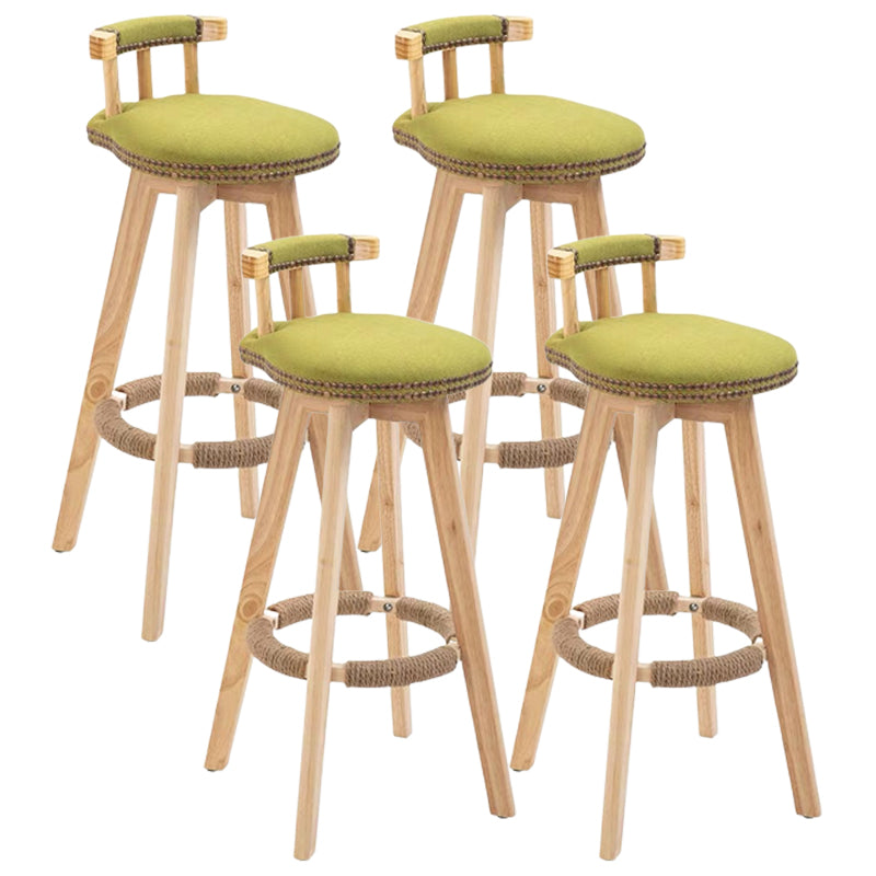Modern Wooden Barstool Fabric Cushion in Matte Finish for Indoor
