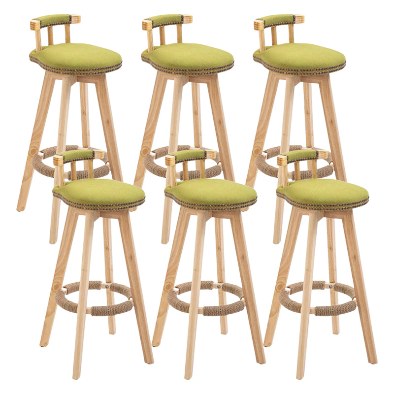 Modern Wooden Barstool Fabric Cushion in Matte Finish for Indoor