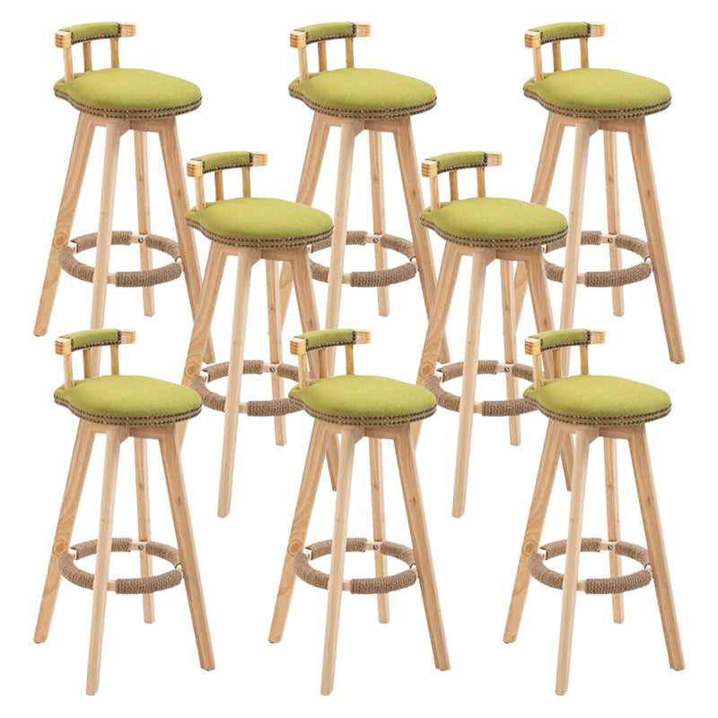 Modern Wooden Barstool Fabric Cushion in Matte Finish for Indoor